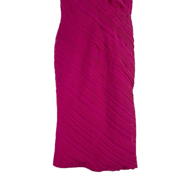 Tadashi Shoji Puff Shoulder Ruffle Cocktail Dress Pink Size 8 - Picture 4 of 9